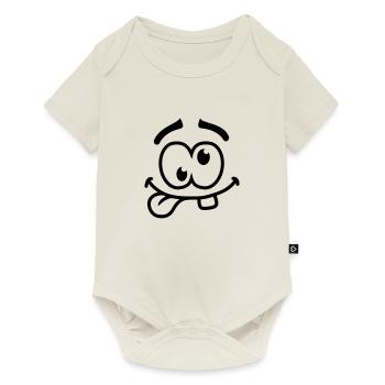 Crazy Smiley Face - Baby Premium short-sleeve bodysuit - off white - Front