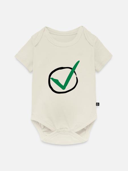 Checkmark - Baby Premium Kurzarmbody - Naturweiß