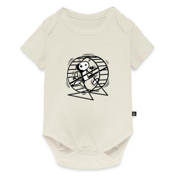 Willy im Hamsterrad - Baby Premium Kurzarmbody - Naturweiß - Vorne