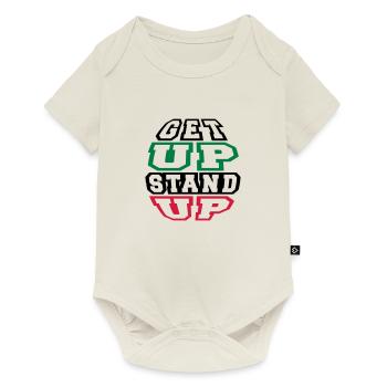 get up stand up - Body à manches courtes Premium Bébé - blanc cassé - Devant