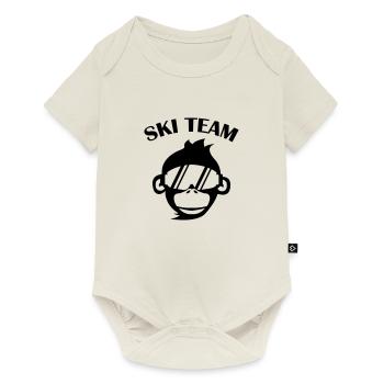 affe_skibrille_02 - Baby Premium Kurzarmbody - Naturweiß - Vorne