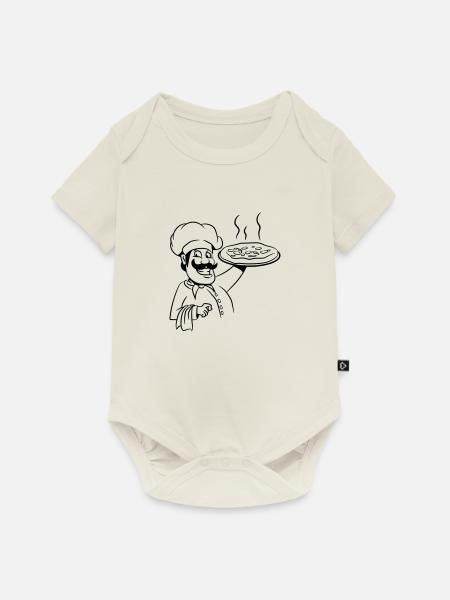 kochen koch pizza - Baby Premium Kurzarmbody - Naturweiß