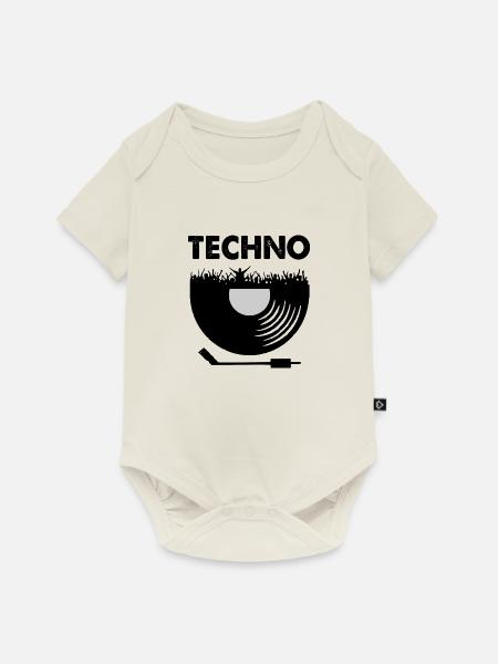 Techno - Baby Premium Kurzarmbody - Naturweiß
