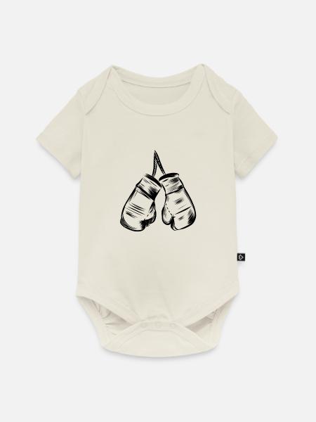 Boxhandschuhe Design - Baby Premium Kurzarmbody - Naturweiß