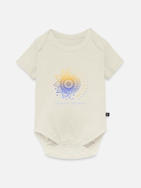 Live By The Sun Dream By The Moon Sonne Mond Boho - Baby Premium Kurzarmbody - Naturweiß