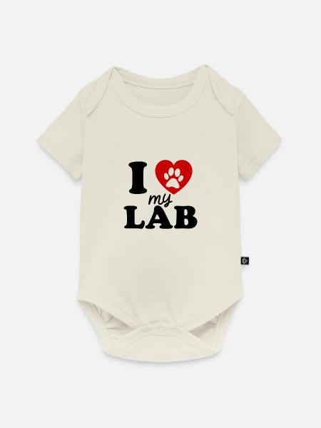 Labrador - Baby Premium Kurzarmbody - Naturweiß