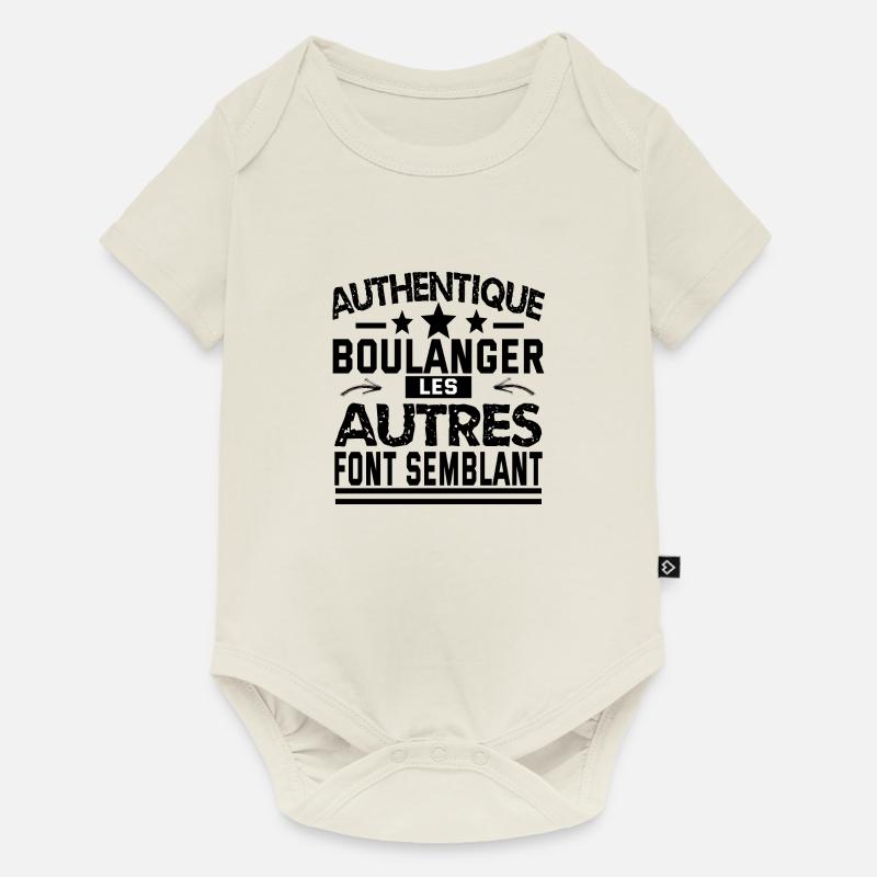 authentique boulanger - Body à manches courtes Premium Bébé - blanc cassé