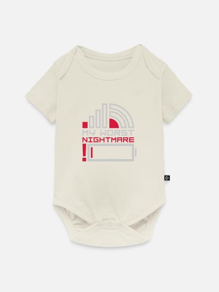 My worst nightmare Logos - Baby Premium Kurzarmbody - Naturweiß