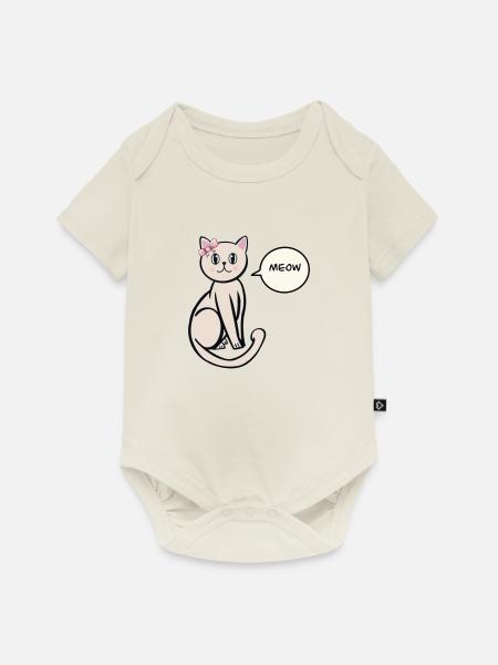 Liebe Katze - Baby Premium Kurzarmbody - Naturweiß