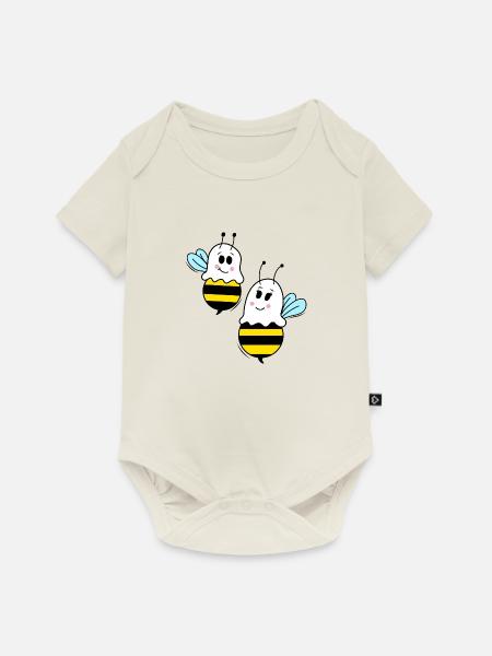 BOO-BEES - Baby Premium Kurzarmbody - Naturweiß