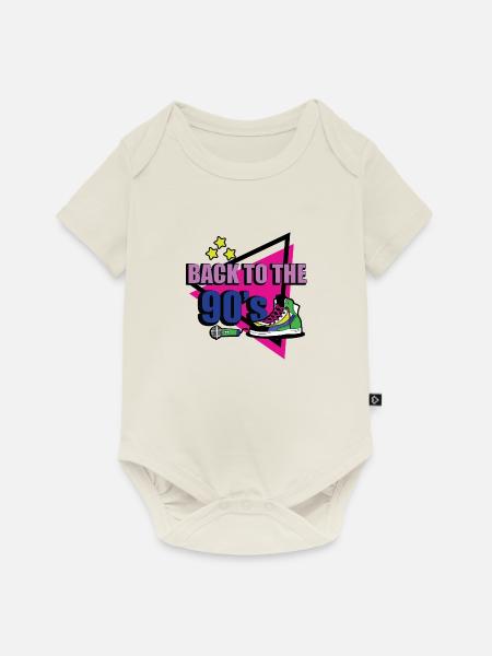 1990iger Sprüche 90s Geschenksidee - Baby Premium Kurzarmbody - Naturweiß