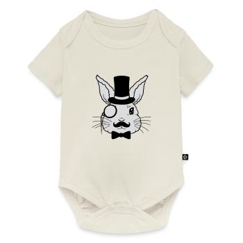 Cylindre monocle Sir Rabbit - Body à manches courtes Premium Bébé - blanc cassé - Devant