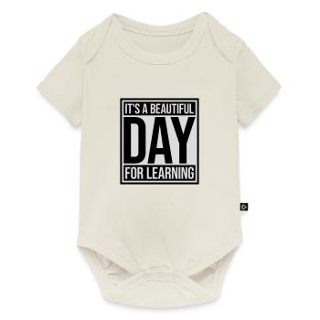 belle journée pour apprendre - Body à manches courtes Premium Bébé - blanc cassé - Devant