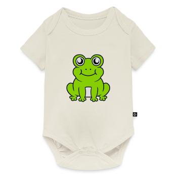 Petite grenouille douce assise - Body à manches courtes Premium Bébé - blanc cassé - Devant