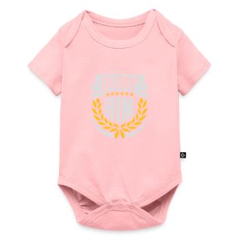 dump him Zitat Logo - Baby Premium Kurzarmbody - Rosa - Vorne