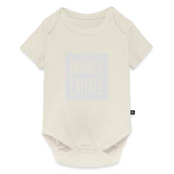 inhale exhale yoga Zitat - Baby Premium Kurzarmbody - Naturweiß - Vorne