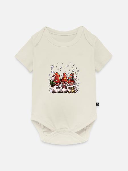 Weihnachts Wichtel - Baby Premium Kurzarmbody - Naturweiß