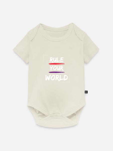 Regel deine Welt - Baby Premium Kurzarmbody - Naturweiß