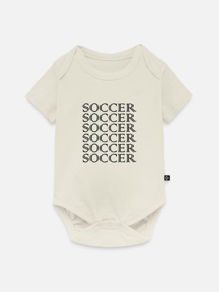 Fußball Soccer - Baby Premium Kurzarmbody - Naturweiß