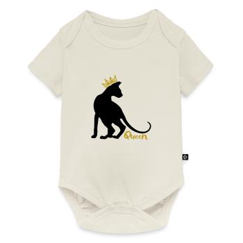 Queen Cat with Crown: OKH, Peterbald, Sphynx - Baby Premium short-sleeve bodysuit - off white - Front