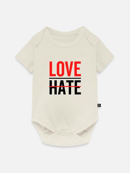 Liebe über Hass - Baby Premium Kurzarmbody - Naturweiß