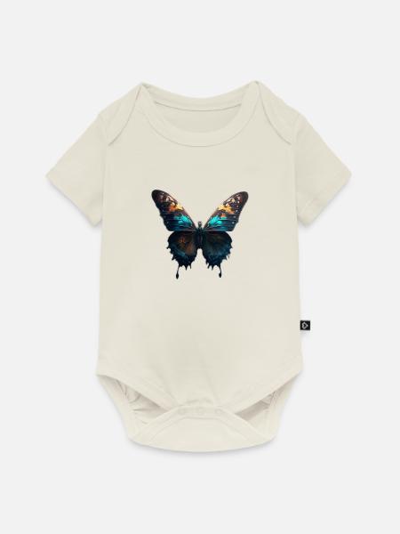 Schmetterling, Raupe - Baby Premium Kurzarmbody - Naturweiß