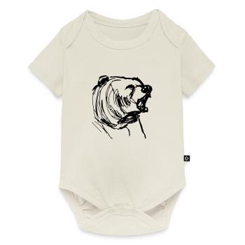 Sketch of a roaring bear's head gift - Baby Premium short-sleeve bodysuit - off white - Front