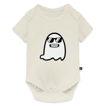Fantôme avec des lunettes de soleil - Body à manches courtes Premium Bébé - blanc cassé - Devant