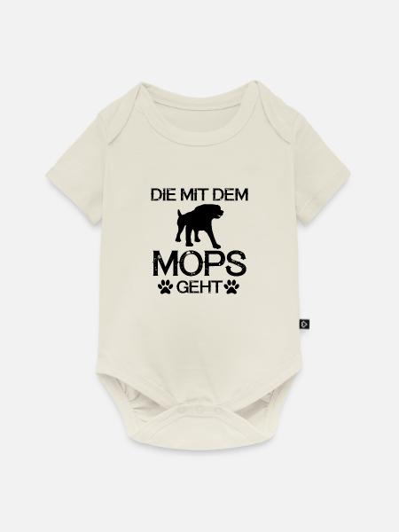Dog Hund - Baby Premium Kurzarmbody - Naturweiß
