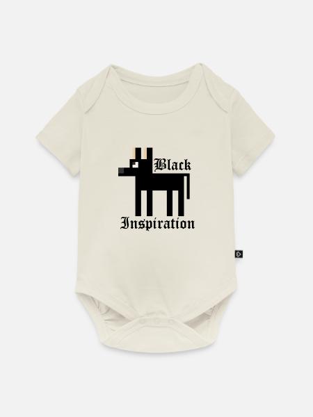 Schwarzer Schäferhund - Baby Premium Kurzarmbody - Naturweiß