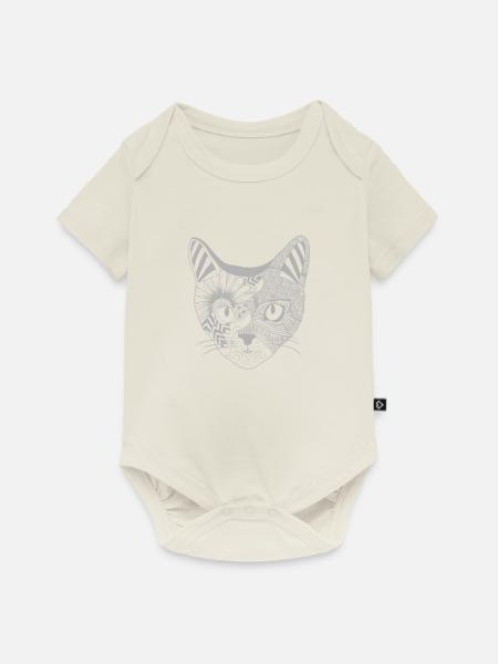 Patterned perfection - Cat - Baby Premium Kurzarmbody - Naturweiß