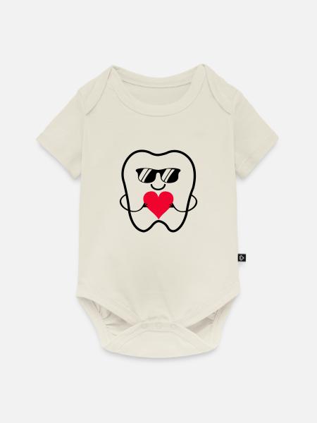 zahn smile sunglasses - Baby Premium Kurzarmbody - Naturweiß