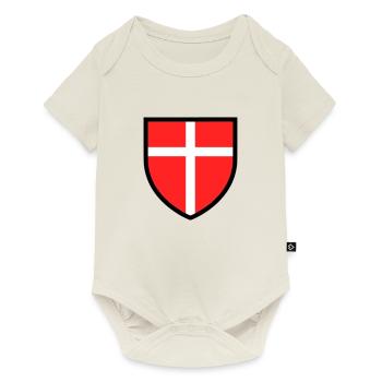 Blason croix blanche sur fond rouge - Body à manches courtes Premium Bébé - blanc cassé - Devant