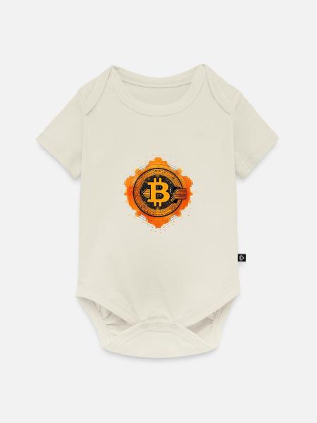 Bitcoin Logo abstrakt - Baby Premium Kurzarmbody - Naturweiß