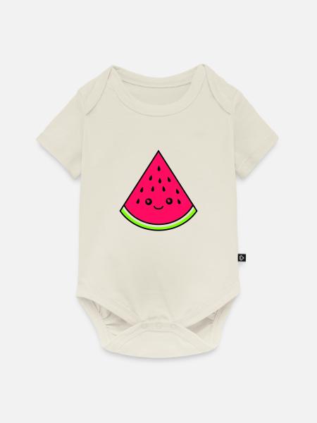melone lustig - Baby Premium Kurzarmbody - Naturweiß