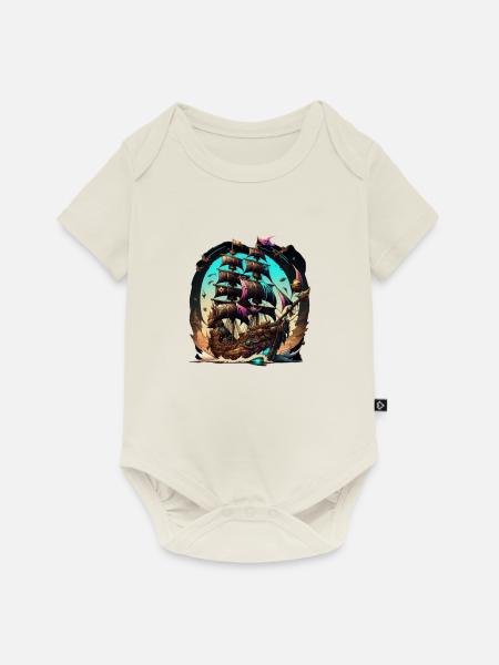 Pirate ship - Baby Premium Kurzarmbody - Naturweiß
