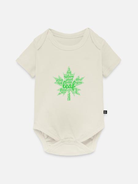 grünes Blatt - Baby Premium Kurzarmbody - Naturweiß