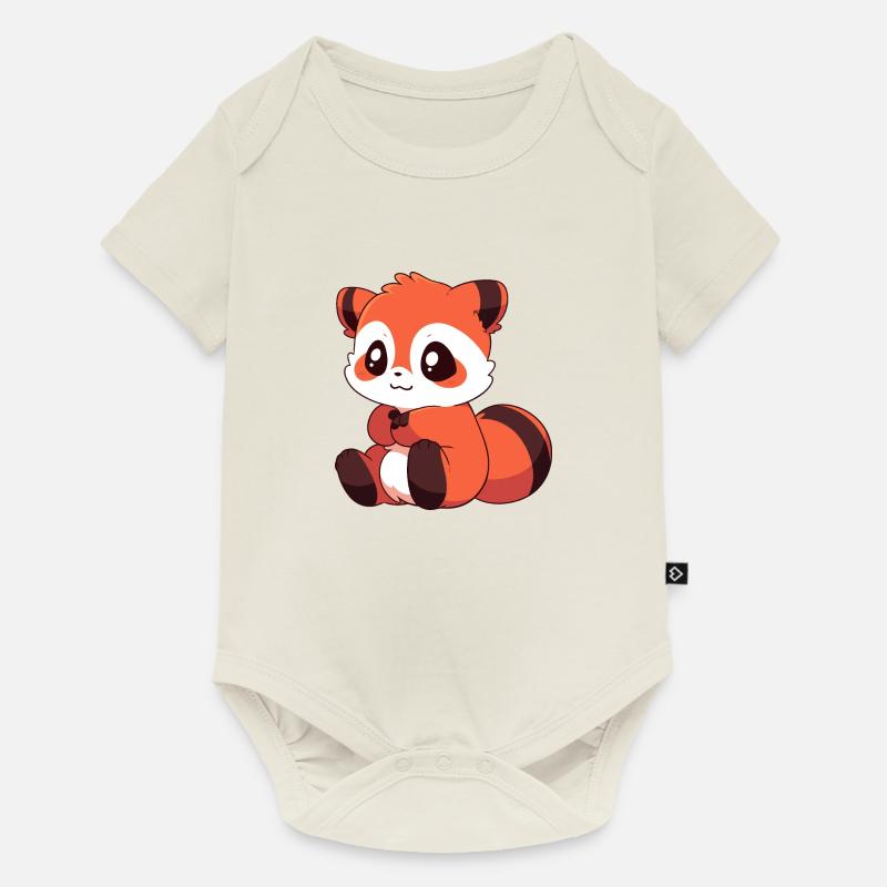 Petit panda - Body à manches courtes Premium Bébé - blanc cassé