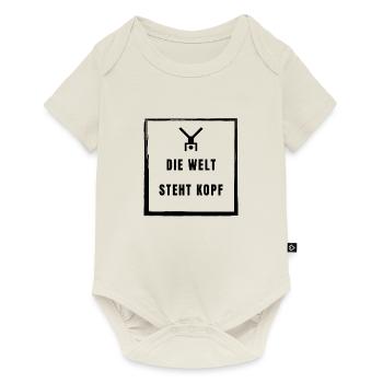 Die Welt steht Kopf - Baby Premium Kurzarmbody - Naturweiß - Vorne