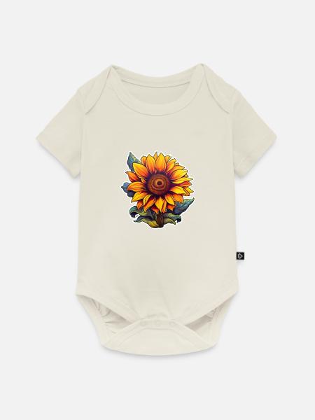 Sonnenblume einzeln - Baby Premium Kurzarmbody - Naturweiß