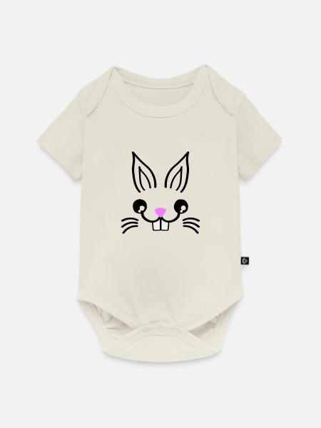 hase rabbit - Baby Premium Kurzarmbody - Naturweiß