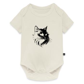 Cat, Cat Motif, Cat Face - Baby Premium short-sleeve bodysuit - off white - Front