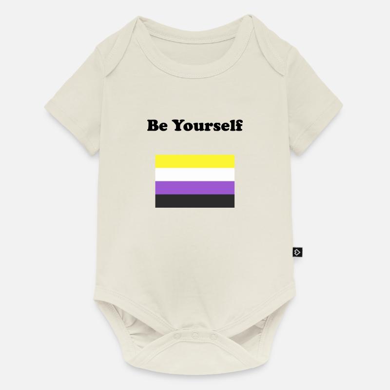 Drapeau non binaire Soyez vous-même - Body à manches courtes Premium Bébé - blanc cassé
