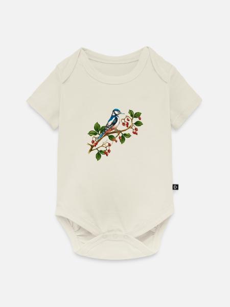 Bunter Vogel - Baby Premium Kurzarmbody - Naturweiß