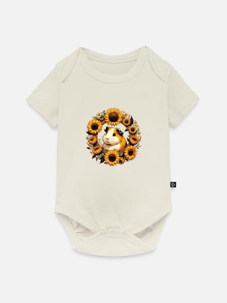 Meerschweinchen Nagetiere - Baby Premium Kurzarmbody - Naturweiß