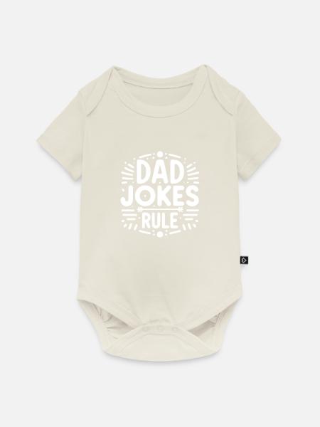 Papa-Witze regieren - Baby Premium Kurzarmbody - Naturweiß