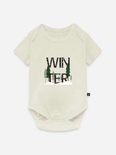 Winterlandschaft - Baby Premium Kurzarmbody - Naturweiß
