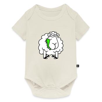 Schaf Frisst Gräser Gras Fressen Hungrig Lustig - Baby Premium Kurzarmbody - Naturweiß - Vorne