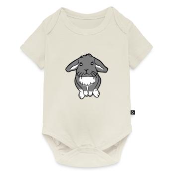 Bunny rabbit bunny rodent sits cute high - Baby Premium short-sleeve bodysuit - off white - Front