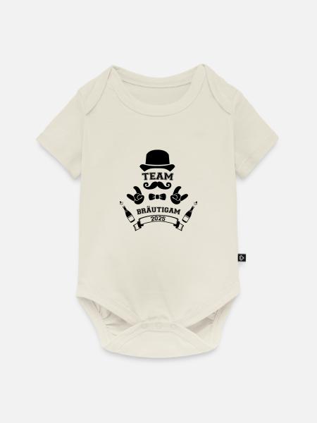 team bräutigam 2025 - Baby Premium Kurzarmbody - Naturweiß